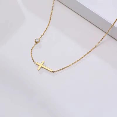 Classic Gold Cross Necklace For Women 's