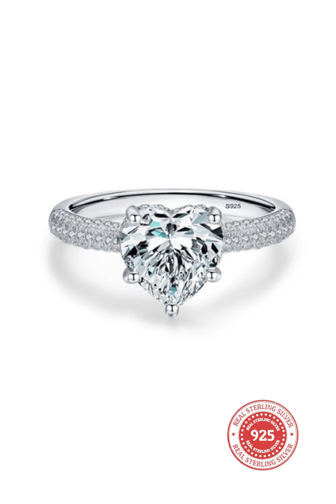 925 Sterling Silver & 18K Gold Plated  Diamond Ring