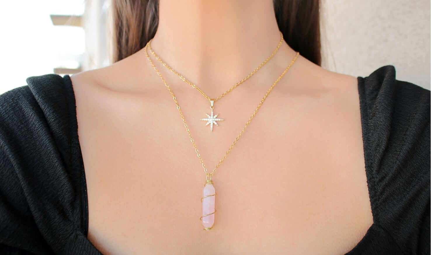 24K gold plated Polaris Star Necklace