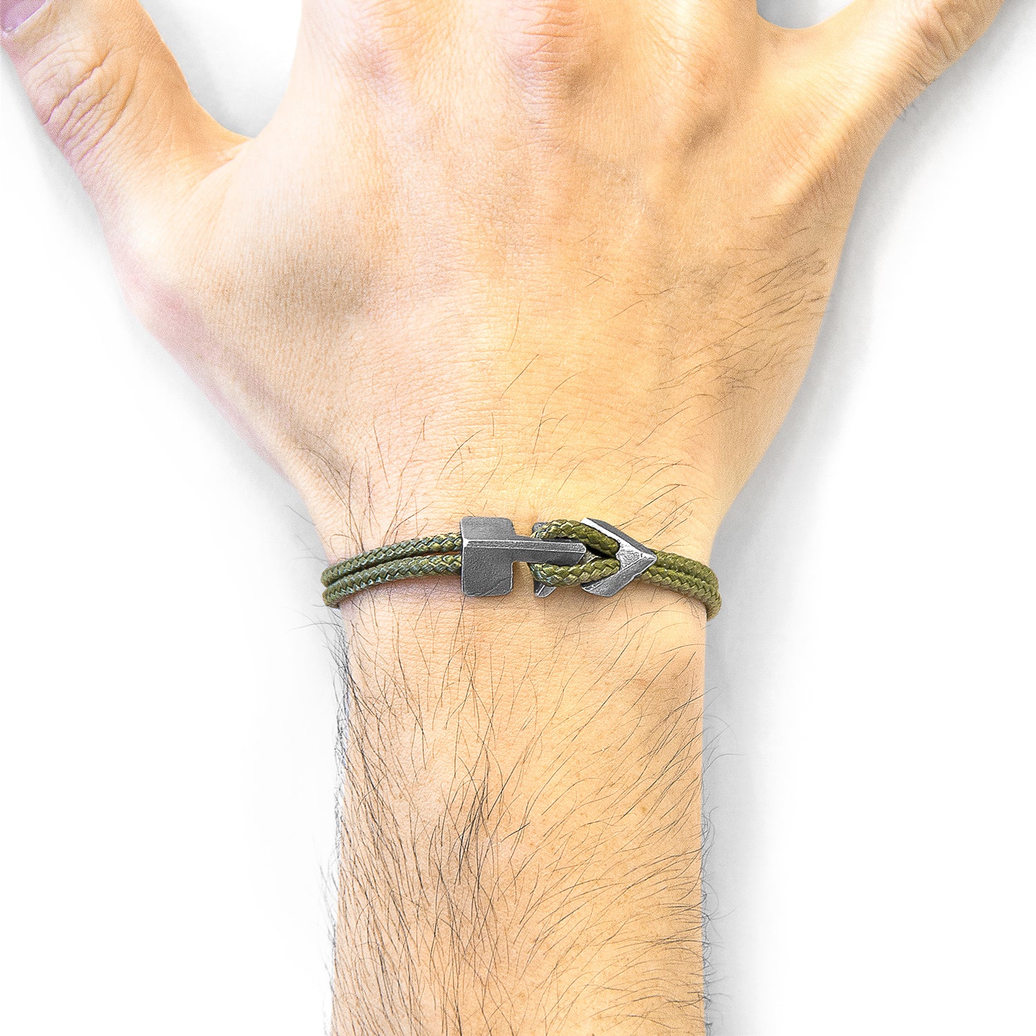 Khaki Green 925 sterling Silver Bracelet