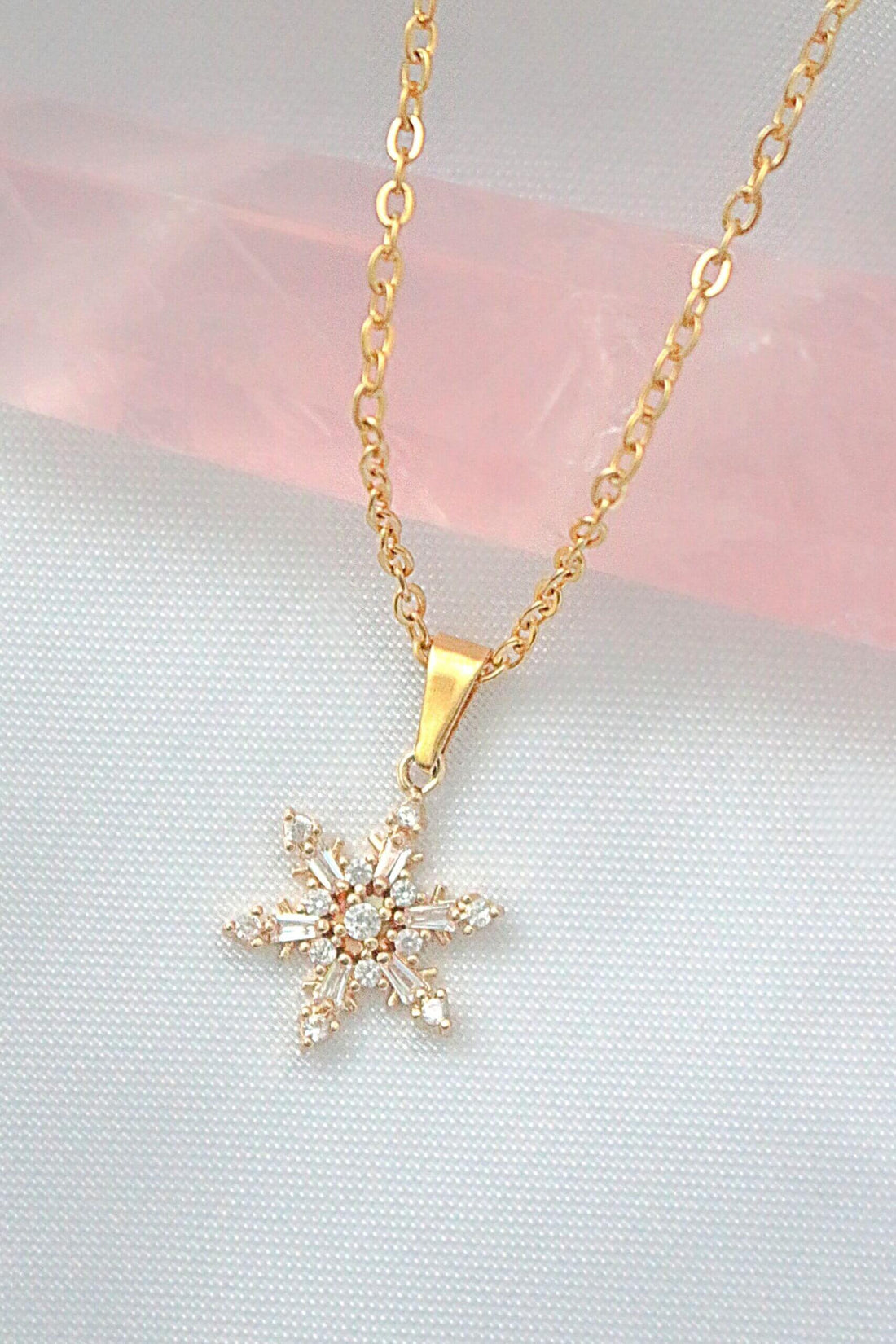 24K Gold Plated Snowflake Necklace