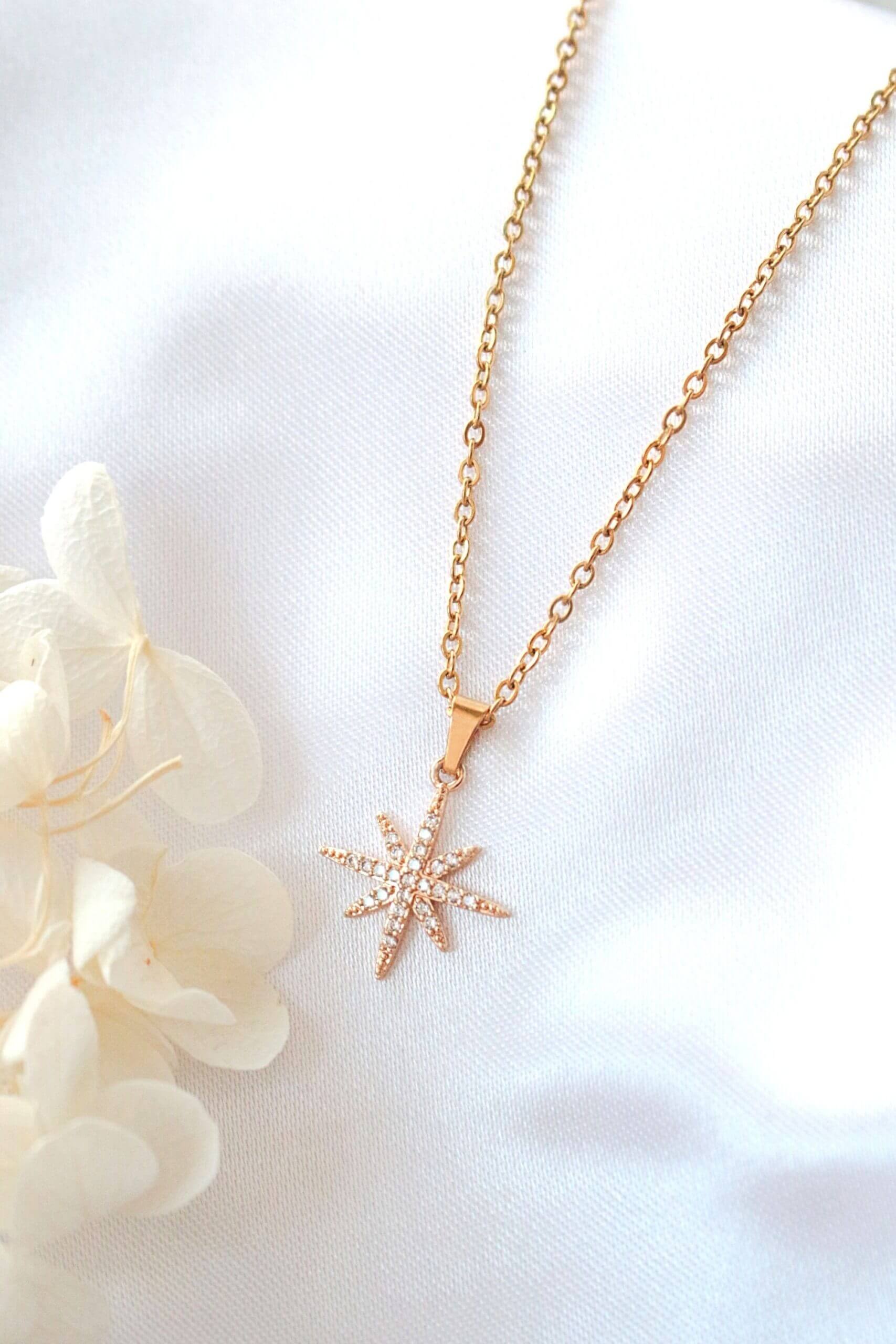 24K gold plated Polaris Star Necklace
