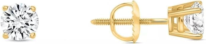 Gold Trillion Diamond Stud Earrings