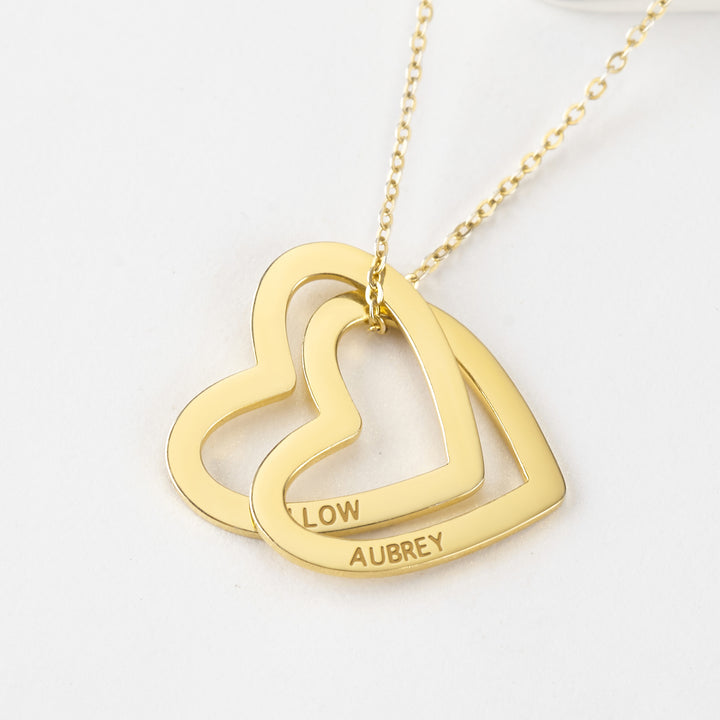 18K Gold Plated Children Names Jewelry, Heart Name Necklace