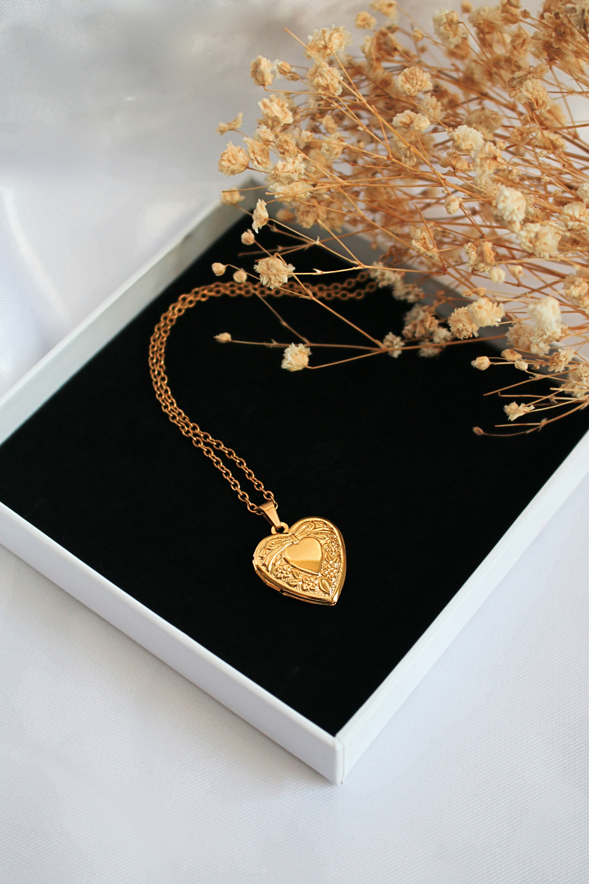 24K gold plated Heart Locket Necklace