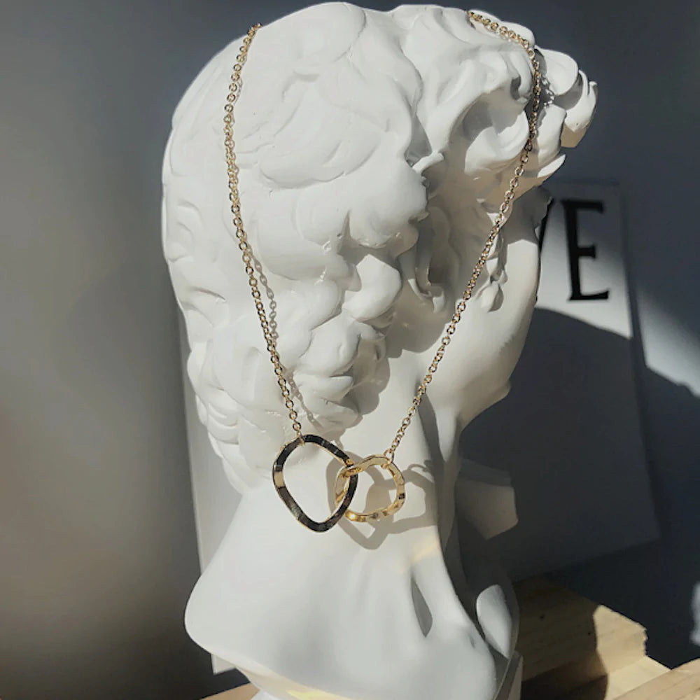 14k gold plated Interlocking Circle Necklace