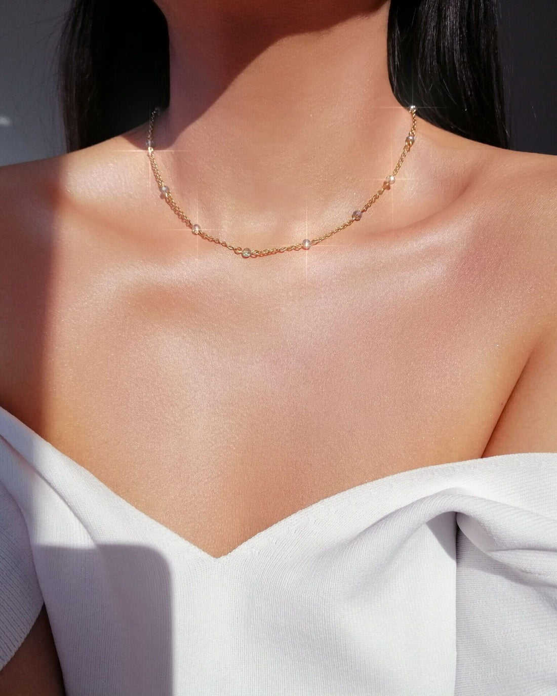 18K Gold Plated Diamond  Choker