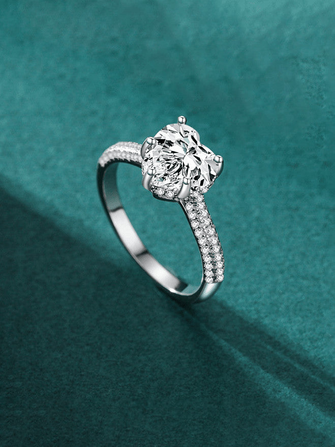925 Sterling Silver & 18K Gold Plated  Diamond Ring