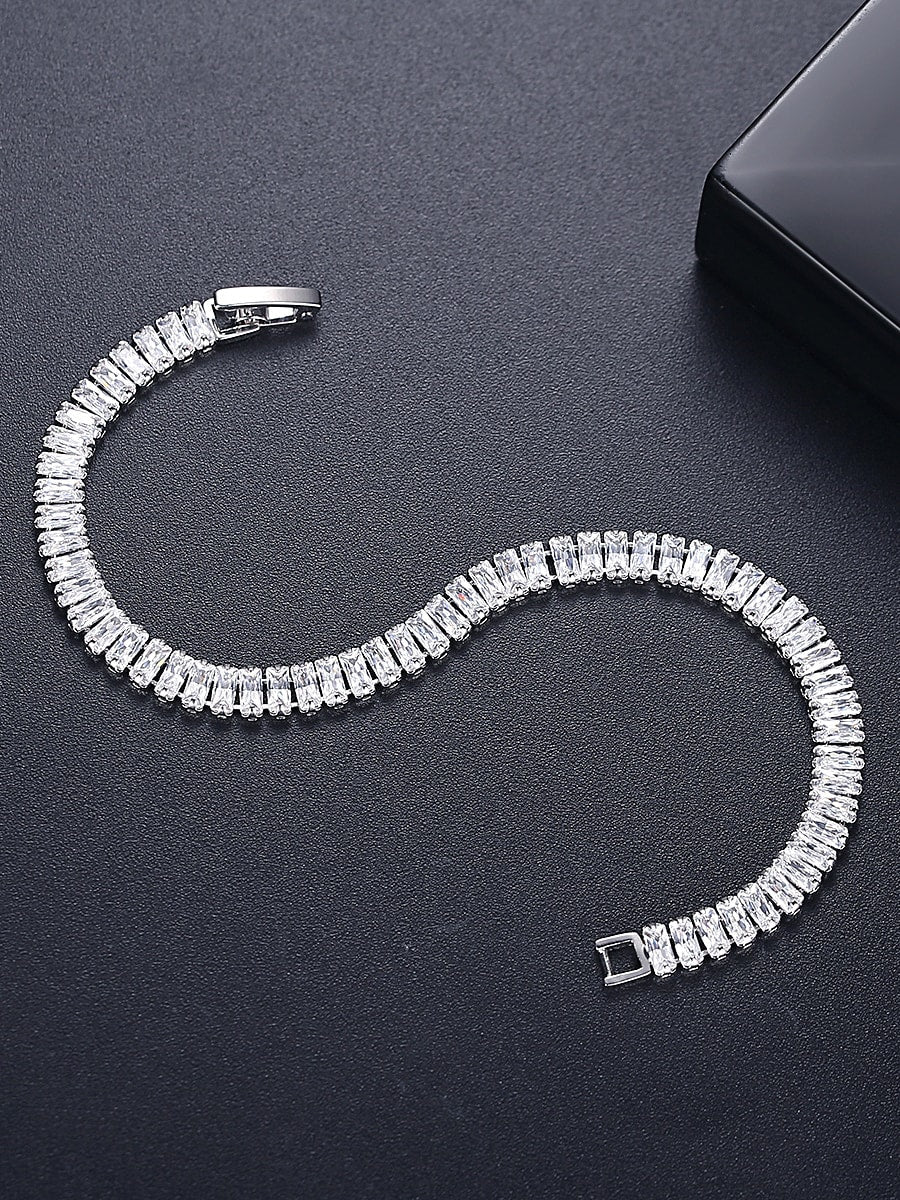 925 Sterling Silver 18K Gold Plated  Tennis Bracelet