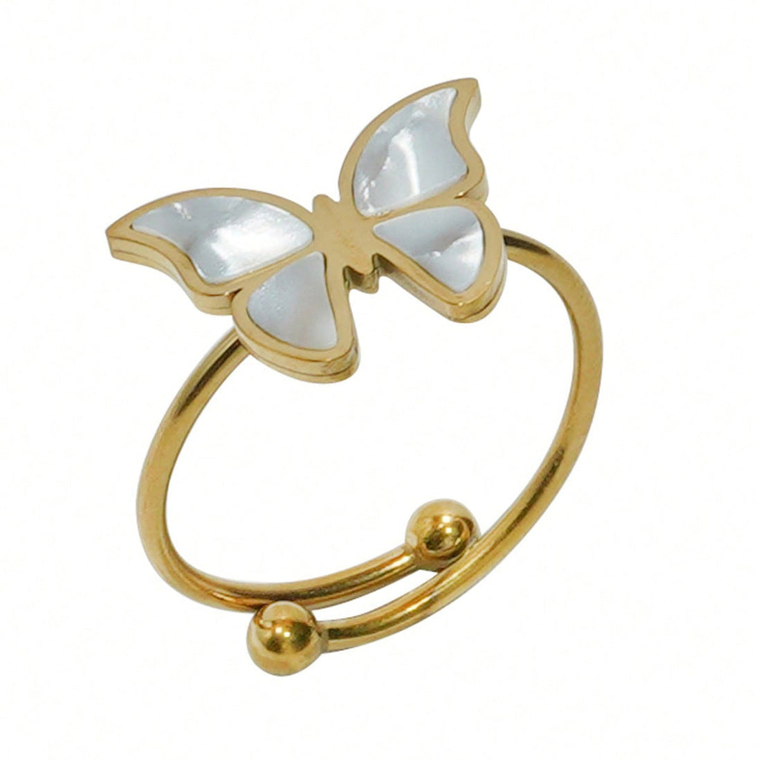 4pcs 18K Gold Plated Butterfly Necklace Earrings Bracelet Ring