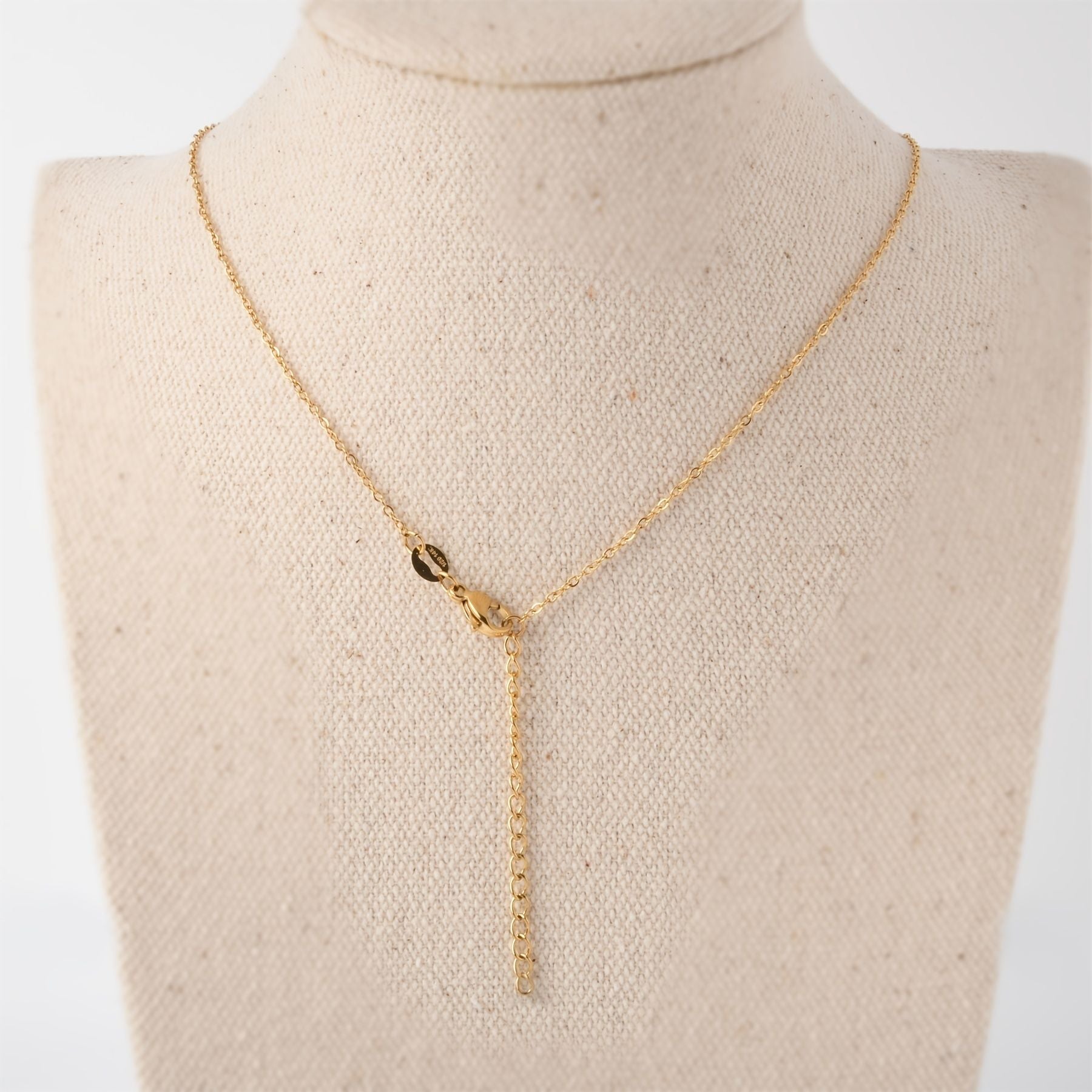 18K Gold Plated Clover Leaf  with a black center stone NNecklace