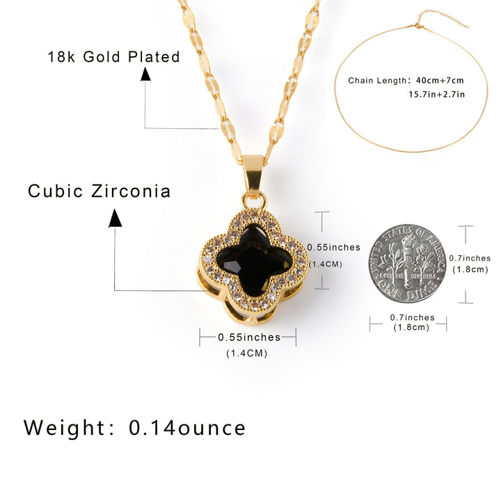 Black Center Flower Pendant Necklace For Women
