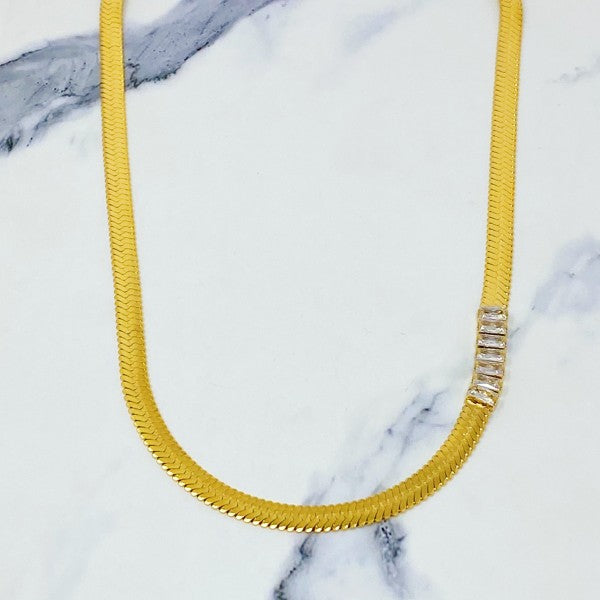 18K Gold Plated Herringbone  Necklace