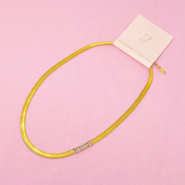 18K Gold Plated Herringbone  Necklace