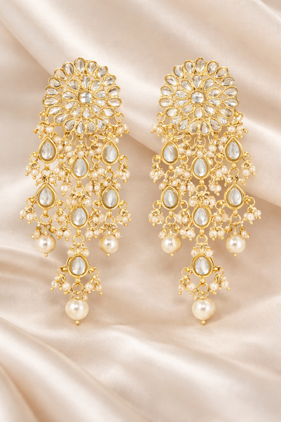 14K Gold Plated Boho-Style Multi-Color Bead Statement Earrings