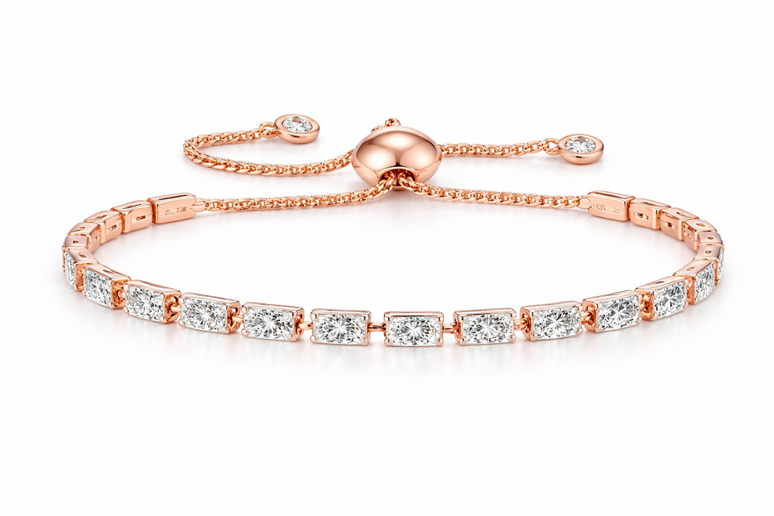 18K Gold Plated Rose Diamond Tennis Bracelet