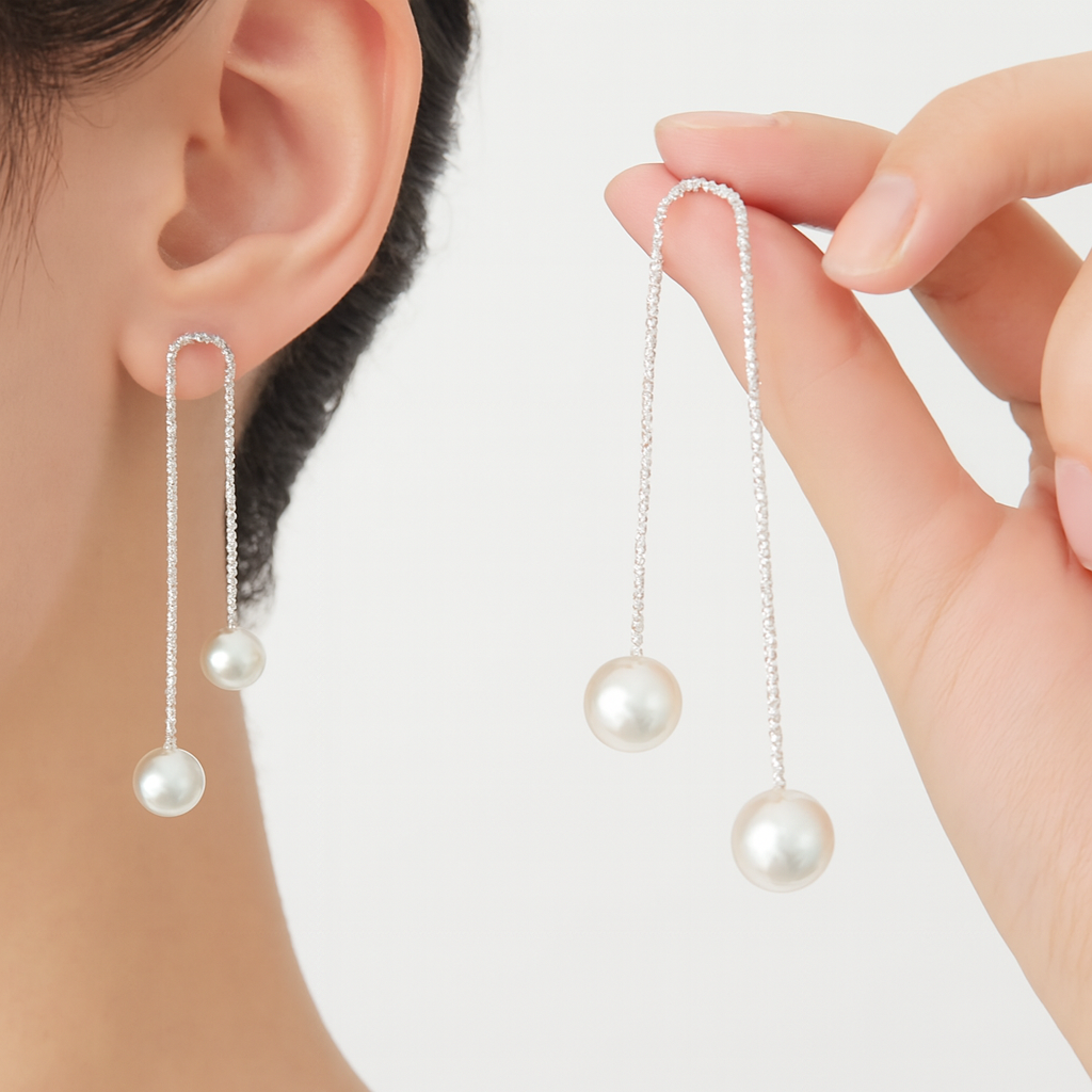white Pearl Lightweight Earrings