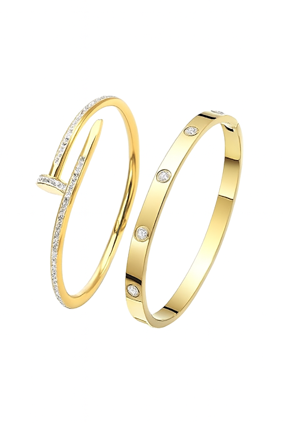 18K gold plated diamond nail Bracelets