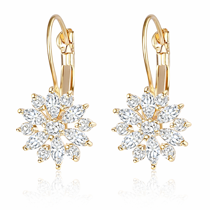 18K Gold Plated Diamond  Earrings