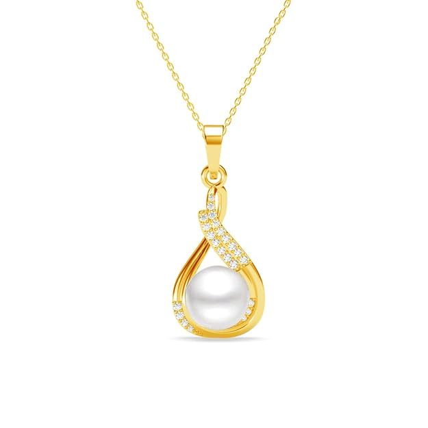 18K Gold Plated chain with Pearl Necklace