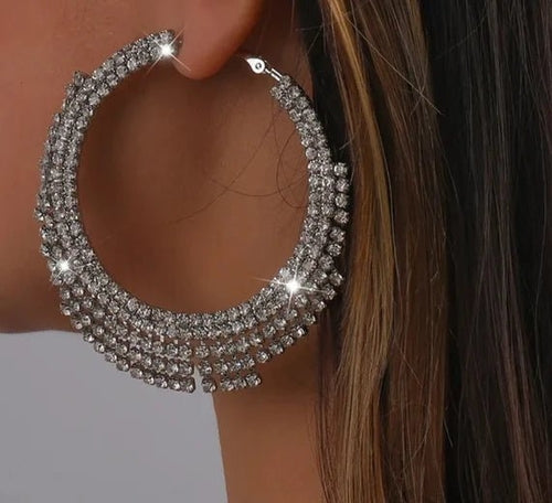 Glammed Out Diamond Hoops