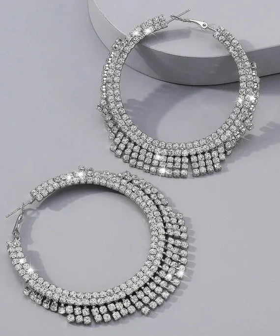 Glammed Out Diamond Hoops