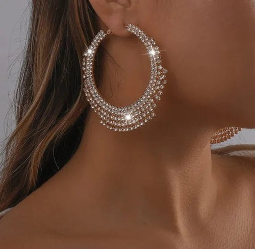 Glammed Out Diamond Hoops