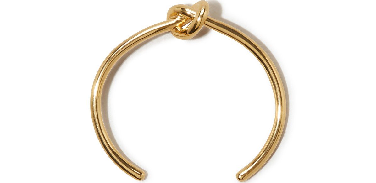 18K Gold Plated Dainty Love Knot Cuff  Bracelet