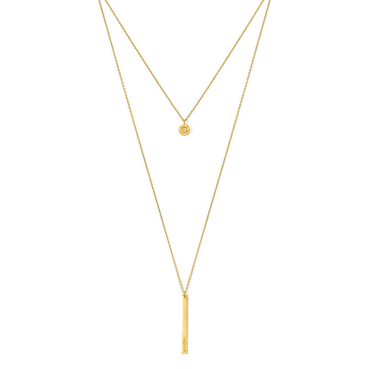 Layered Bar Bullet Necklace