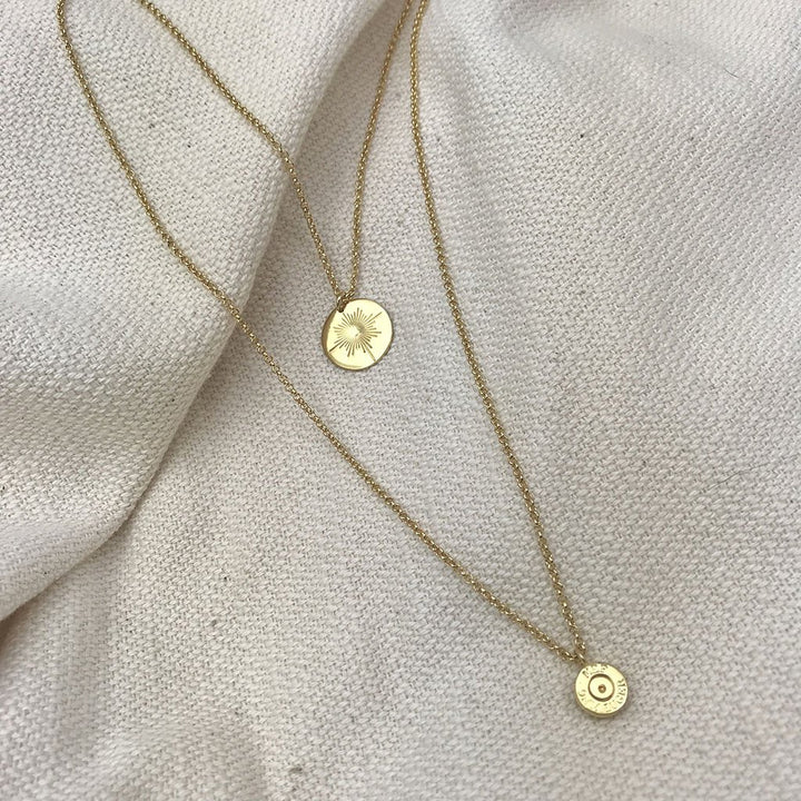 24K gold plated Layered North Star Bullet Necklace