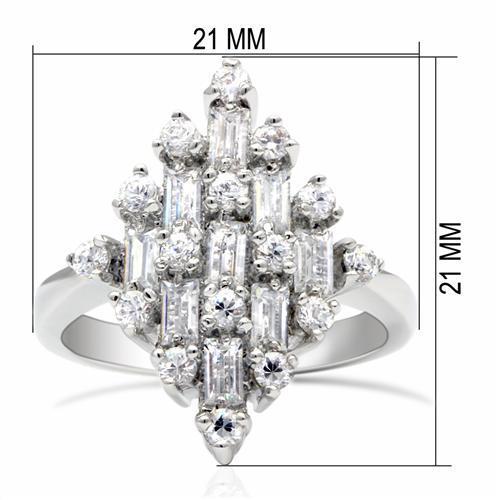 Rhodium Brass Ring with AAA Grade CZ