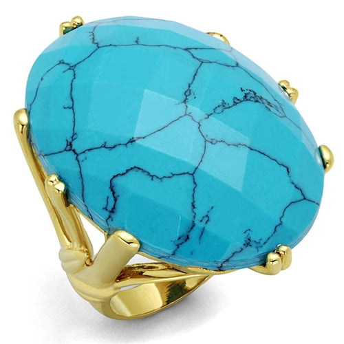 18K Gold Plated Ring with Turquoise
