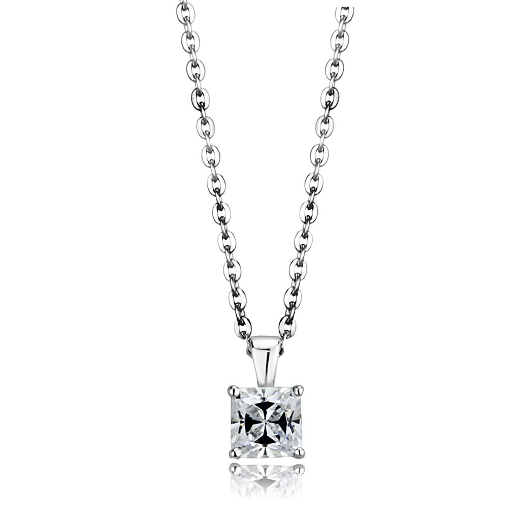 925 Sterling Silver Gucci link Chain  with Diamond  Pendant