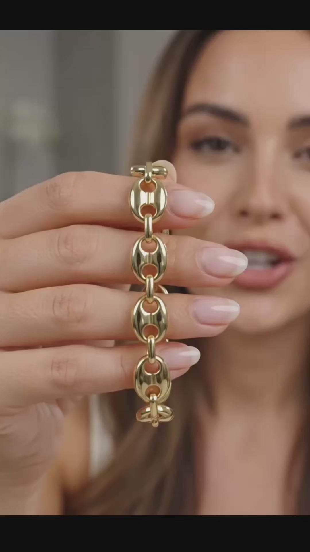 Gold Plated Link Bracelet for Women & Men