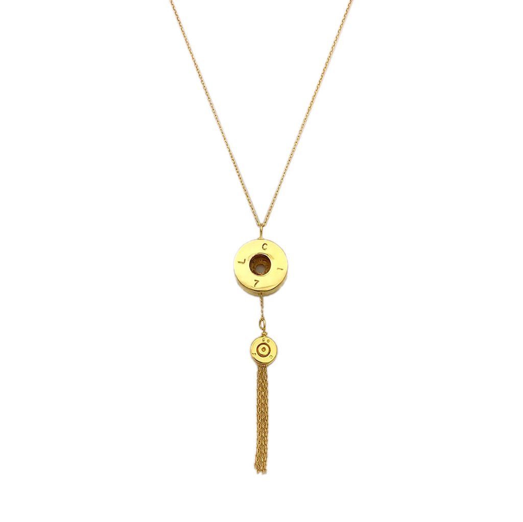 14K gold plated Bullet Tassel Necklace