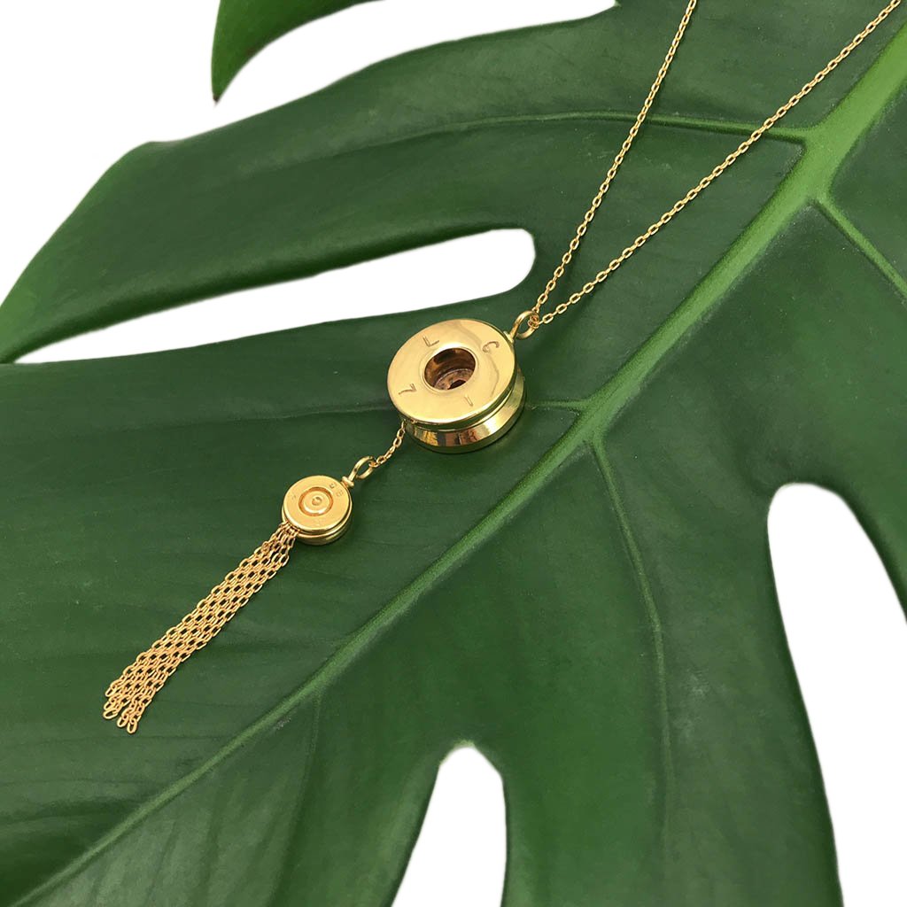 14K gold plated Bullet Tassel Necklace