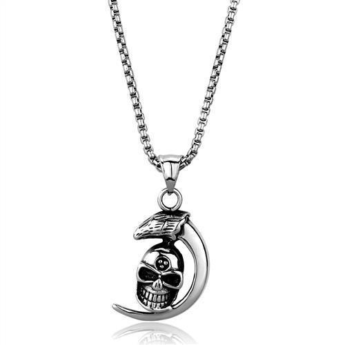 High polished Stainless Steel Skull Necklace