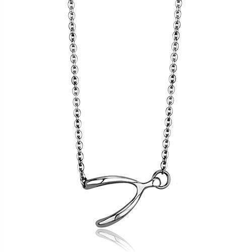 High polished Stainless Steel Wish Bone Necklace